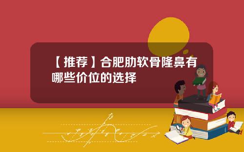 【推荐】合肥肋软骨隆鼻有哪些价位的选择