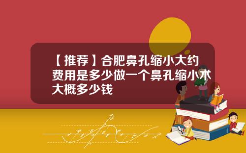 【推荐】合肥鼻孔缩小大约费用是多少做一个鼻孔缩小术大概多少钱
