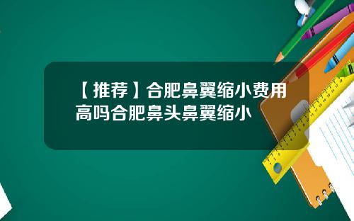 【推荐】合肥鼻翼缩小费用高吗合肥鼻头鼻翼缩小