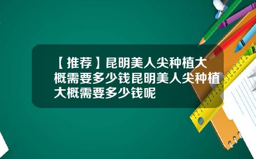 【推荐】昆明美人尖种植大概需要多少钱昆明美人尖种植大概需要多少钱呢