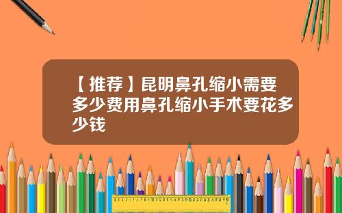 【推荐】昆明鼻孔缩小需要多少费用鼻孔缩小手术要花多少钱
