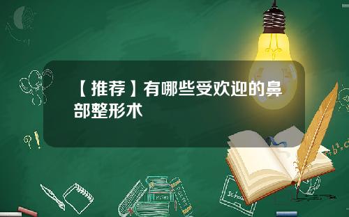 【推荐】有哪些受欢迎的鼻部整形术