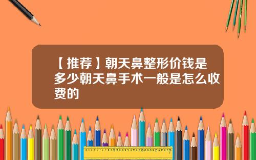 【推荐】朝天鼻整形价钱是多少朝天鼻手术一般是怎么收费的