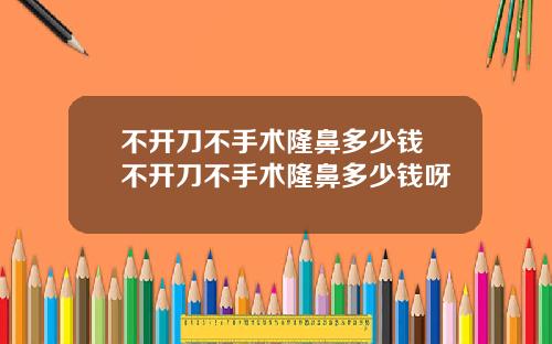 不开刀不手术隆鼻多少钱 不开刀不手术隆鼻多少钱呀