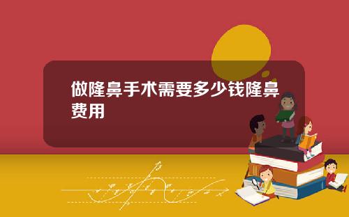 做隆鼻手术需要多少钱隆鼻费用