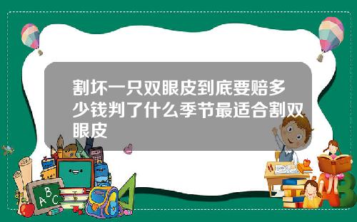 割坏一只双眼皮到底要赔多少钱判了什么季节最适合割双眼皮