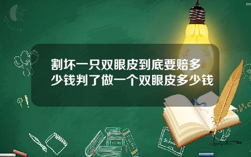 割坏一只双眼皮到底要赔多少钱判了做一个双眼皮多少钱