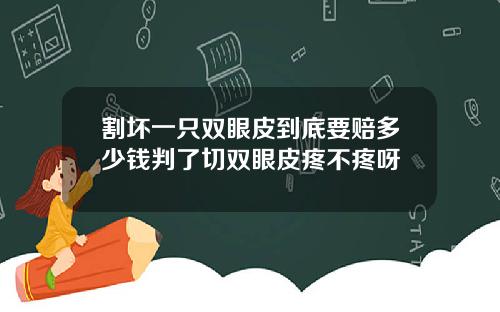 割坏一只双眼皮到底要赔多少钱判了切双眼皮疼不疼呀