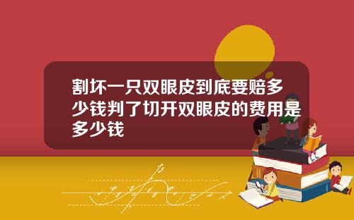 割坏一只双眼皮到底要赔多少钱判了切开双眼皮的费用是多少钱