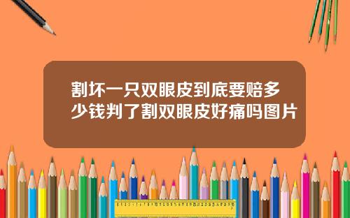 割坏一只双眼皮到底要赔多少钱判了割双眼皮好痛吗图片