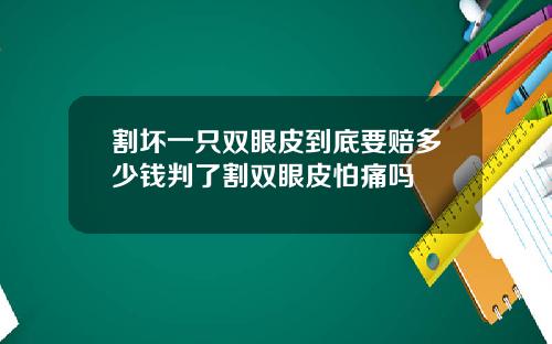 割坏一只双眼皮到底要赔多少钱判了割双眼皮怕痛吗