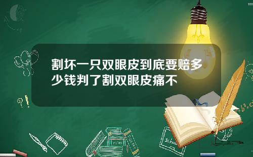 割坏一只双眼皮到底要赔多少钱判了割双眼皮痛不