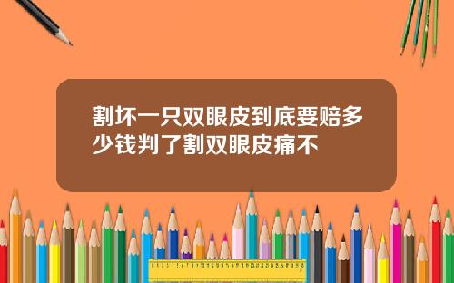 割坏一只双眼皮到底要赔多少钱判了割双眼皮痛不