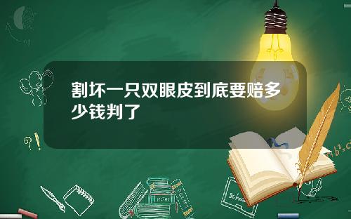 割坏一只双眼皮到底要赔多少钱判了