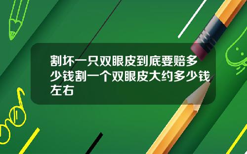 割坏一只双眼皮到底要赔多少钱割一个双眼皮大约多少钱左右