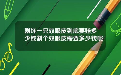 割坏一只双眼皮到底要赔多少钱割个双眼皮需要多少钱呢