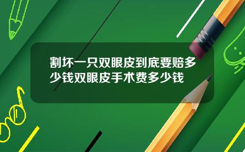 割坏一只双眼皮到底要赔多少钱双眼皮手术费多少钱