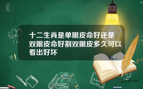 十二生肖是单眼皮命好还是双眼皮命好割双眼皮多久可以看出好坏