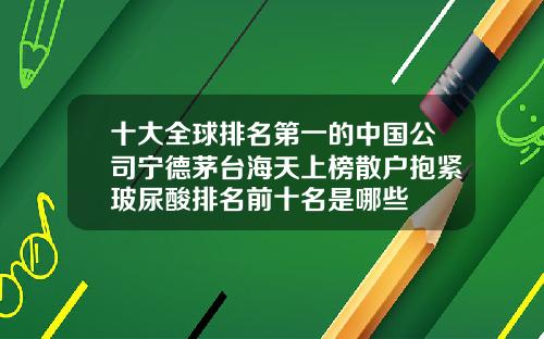 十大全球排名第一的中国公司宁德茅台海天上榜散户抱紧玻尿酸排名前十名是哪些
