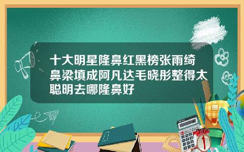 十大明星隆鼻红黑榜张雨绮鼻梁填成阿凡达毛晓彤整得太聪明去哪隆鼻好
