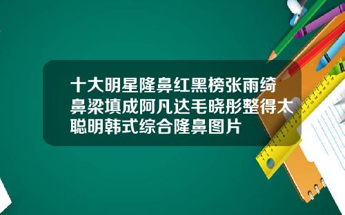 十大明星隆鼻红黑榜张雨绮鼻梁填成阿凡达毛晓彤整得太聪明韩式综合隆鼻图片