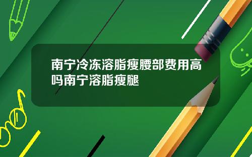 南宁冷冻溶脂瘦腰部费用高吗南宁溶脂瘦腿