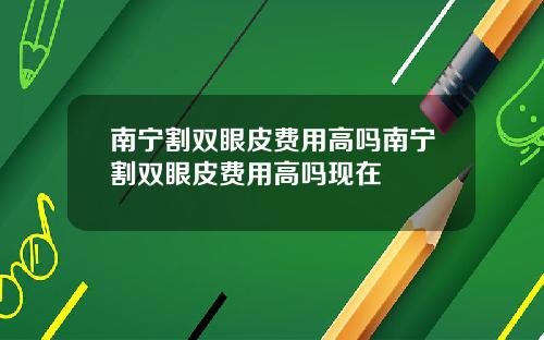 南宁割双眼皮费用高吗南宁割双眼皮费用高吗现在