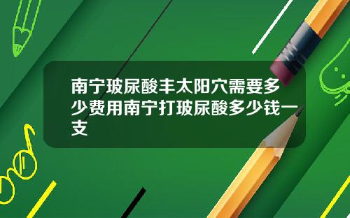 南宁玻尿酸丰太阳穴需要多少费用南宁打玻尿酸多少钱一支