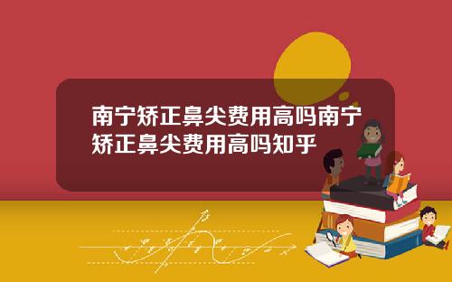 南宁矫正鼻尖费用高吗南宁矫正鼻尖费用高吗知乎