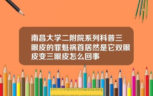 南昌大学二附院系列科普三眼皮的罪魁祸首居然是它双眼皮变三眼皮怎么回事