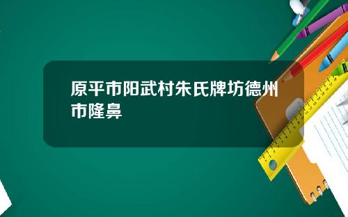 原平市阳武村朱氏牌坊德州市隆鼻