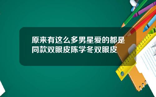 原来有这么多男星爱的都是同款双眼皮陈学冬双眼皮
