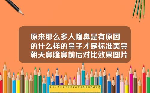 原来那么多人隆鼻是有原因的什么样的鼻子才是标准美鼻朝天鼻隆鼻前后对比效果图片