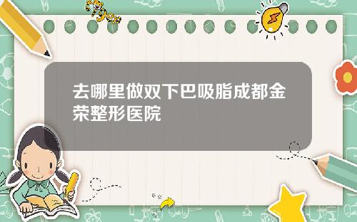 去哪里做双下巴吸脂成都金荣整形医院