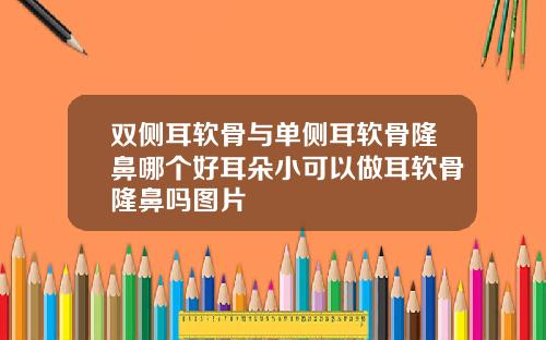 双侧耳软骨与单侧耳软骨隆鼻哪个好耳朵小可以做耳软骨隆鼻吗图片