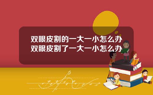 双眼皮割的一大一小怎么办双眼皮割了一大一小怎么办