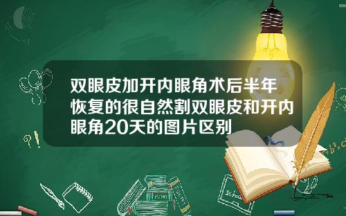 双眼皮加开内眼角术后半年恢复的很自然割双眼皮和开内眼角20天的图片区别