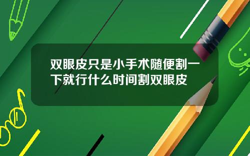 双眼皮只是小手术随便割一下就行什么时间割双眼皮