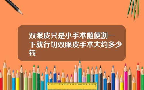 双眼皮只是小手术随便割一下就行切双眼皮手术大约多少钱