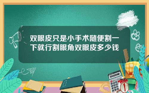 双眼皮只是小手术随便割一下就行割眼角双眼皮多少钱