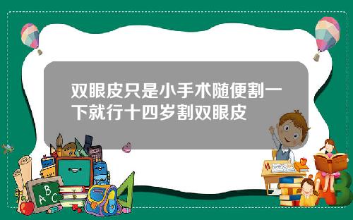 双眼皮只是小手术随便割一下就行十四岁割双眼皮