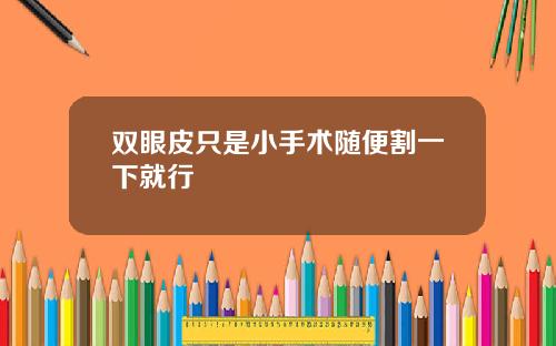 双眼皮只是小手术随便割一下就行