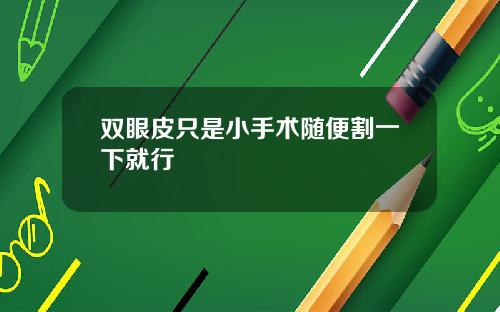 双眼皮只是小手术随便割一下就行