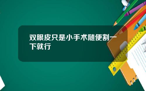 双眼皮只是小手术随便割一下就行