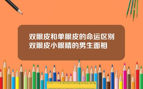 双眼皮和单眼皮的命运区别双眼皮小眼睛的男生面相
