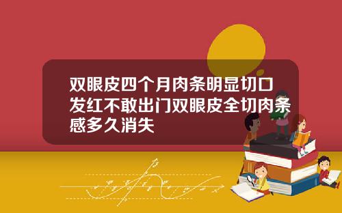 双眼皮四个月肉条明显切口发红不敢出门双眼皮全切肉条感多久消失