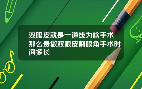 双眼皮就是一道线为啥手术那么贵做双眼皮割眼角手术时间多长