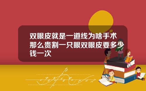 双眼皮就是一道线为啥手术那么贵割一只眼双眼皮要多少钱一次