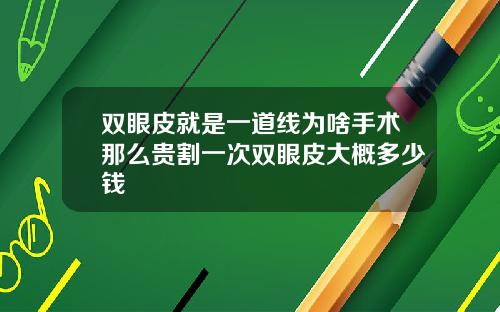 双眼皮就是一道线为啥手术那么贵割一次双眼皮大概多少钱