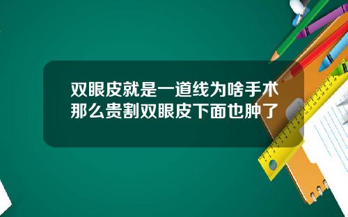 双眼皮就是一道线为啥手术那么贵割双眼皮下面也肿了